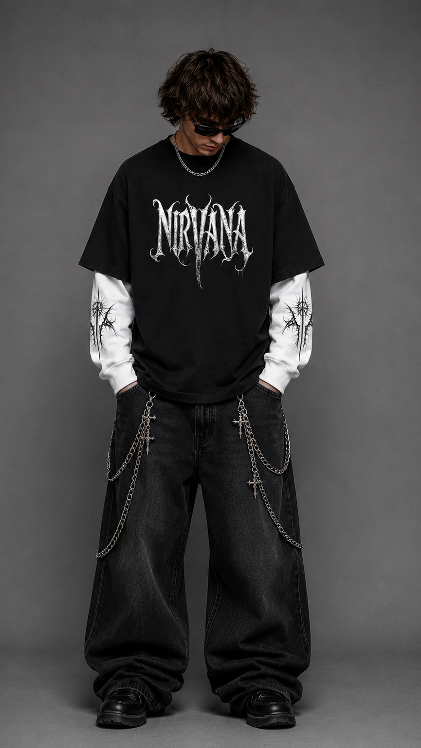 Nirvana  - Oversized Layered Tee