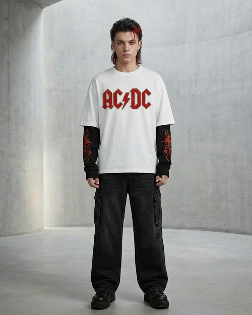 AC DC - Oversized Layered Tee