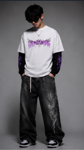 Ryomen Sukuna - Oversized Layered Tee