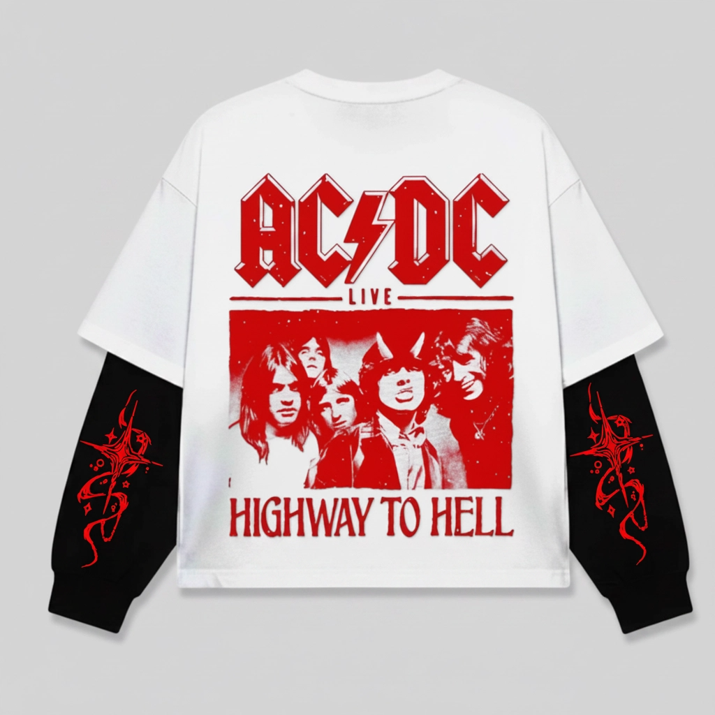 AC DC - Oversized Layered Tee