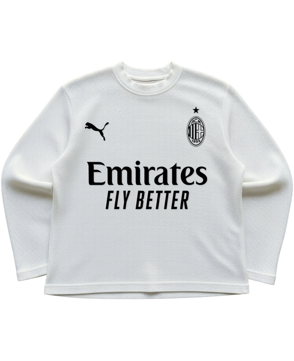 Off-white waffle knit oversized full-sleeve Front Design