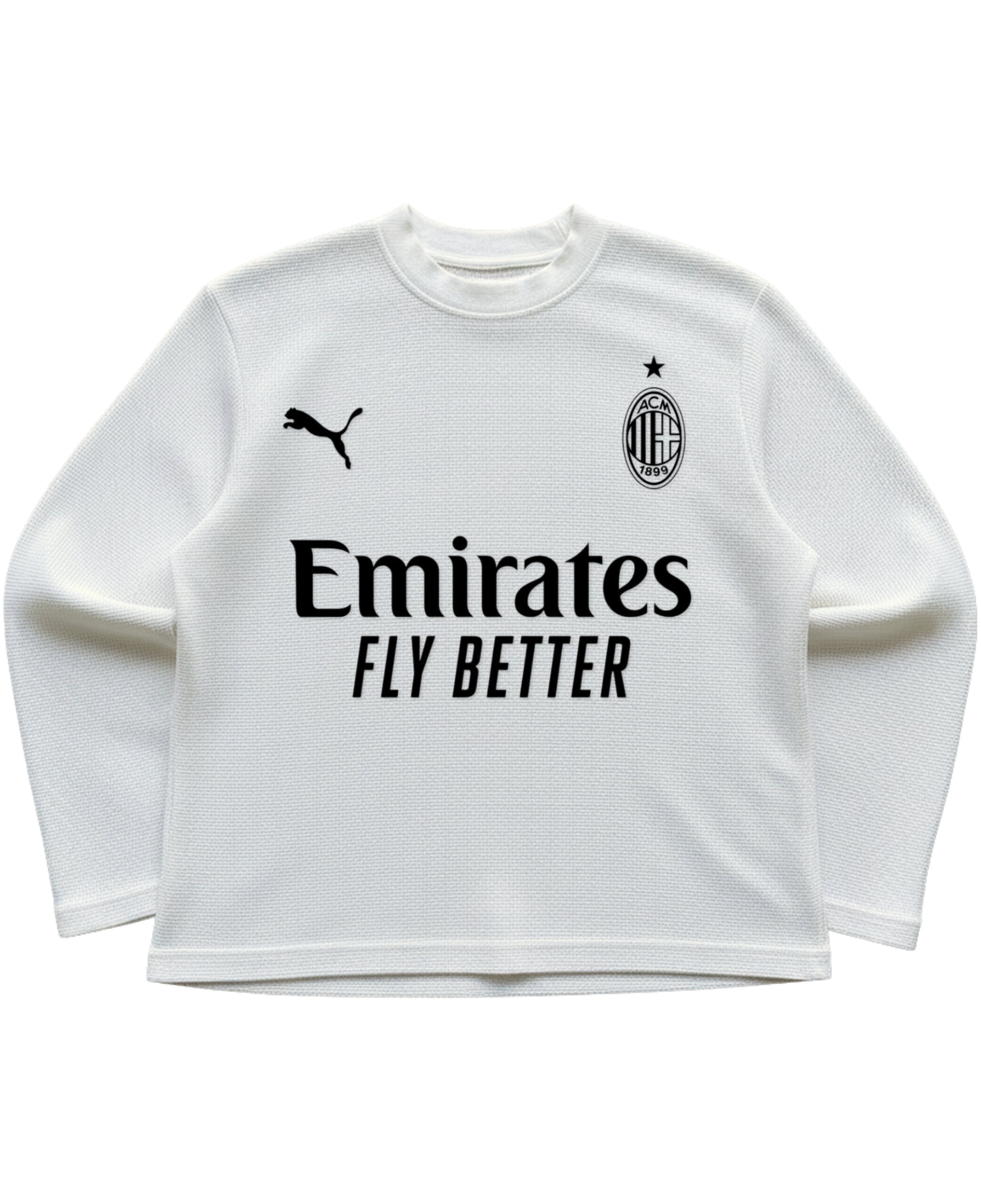 Off-white waffle knit oversized full-sleeve Front Design