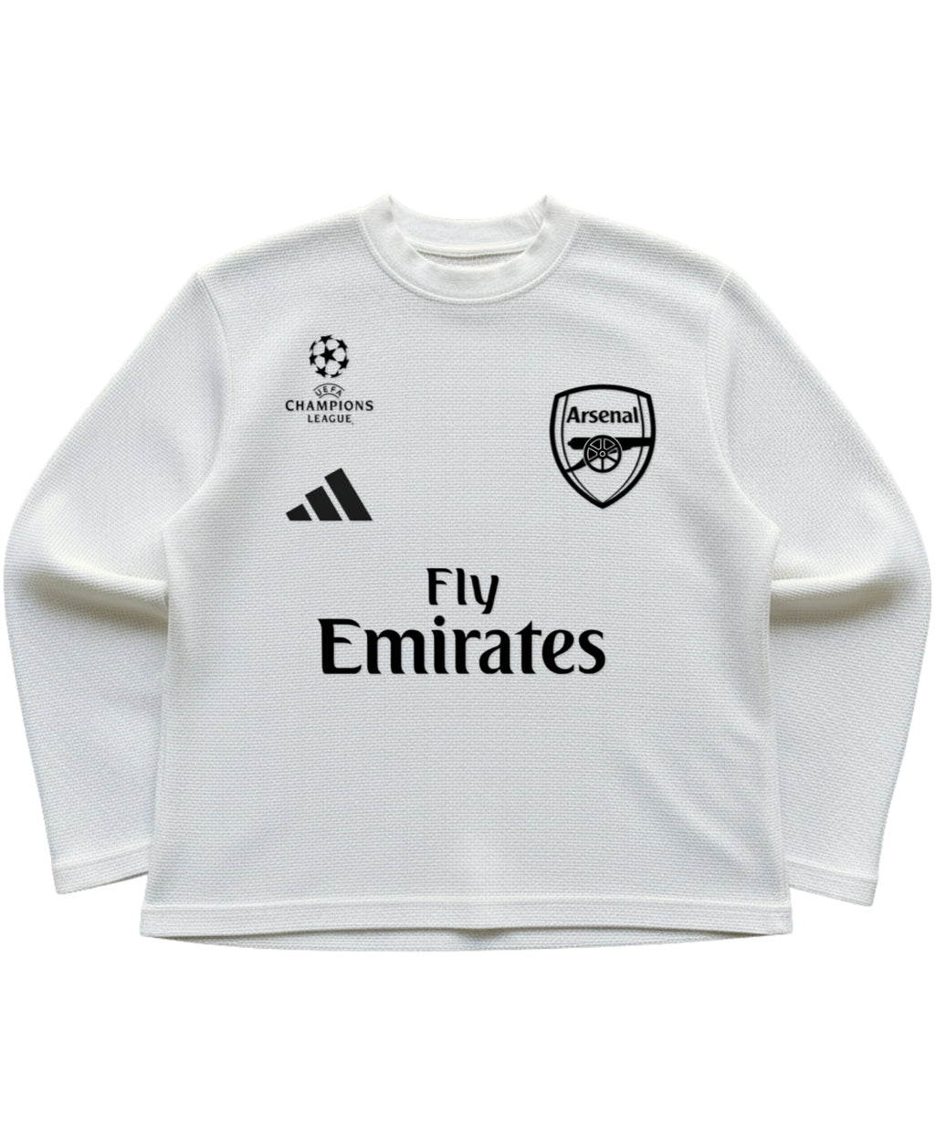 Off-white waffle knit oversized full-sleeve Front Design