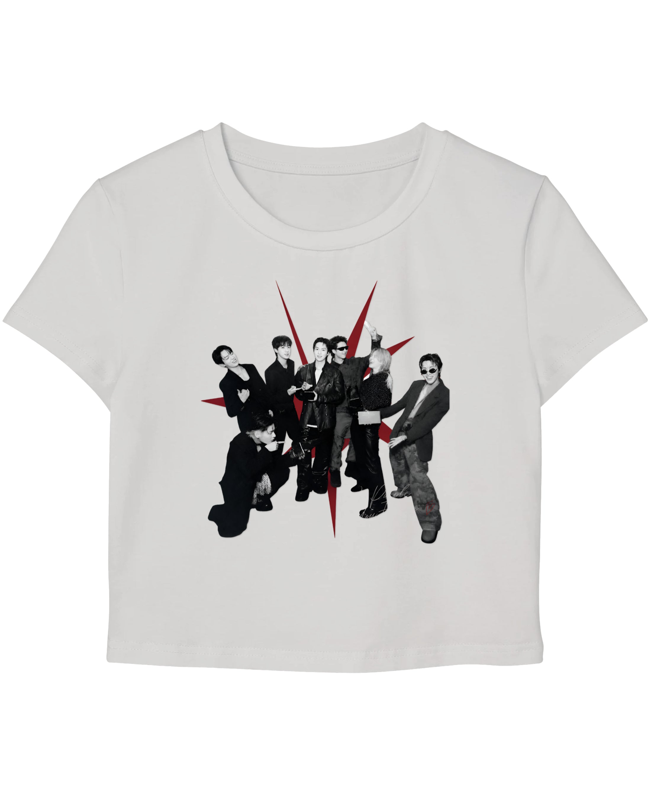 White Baby Tee Front Design