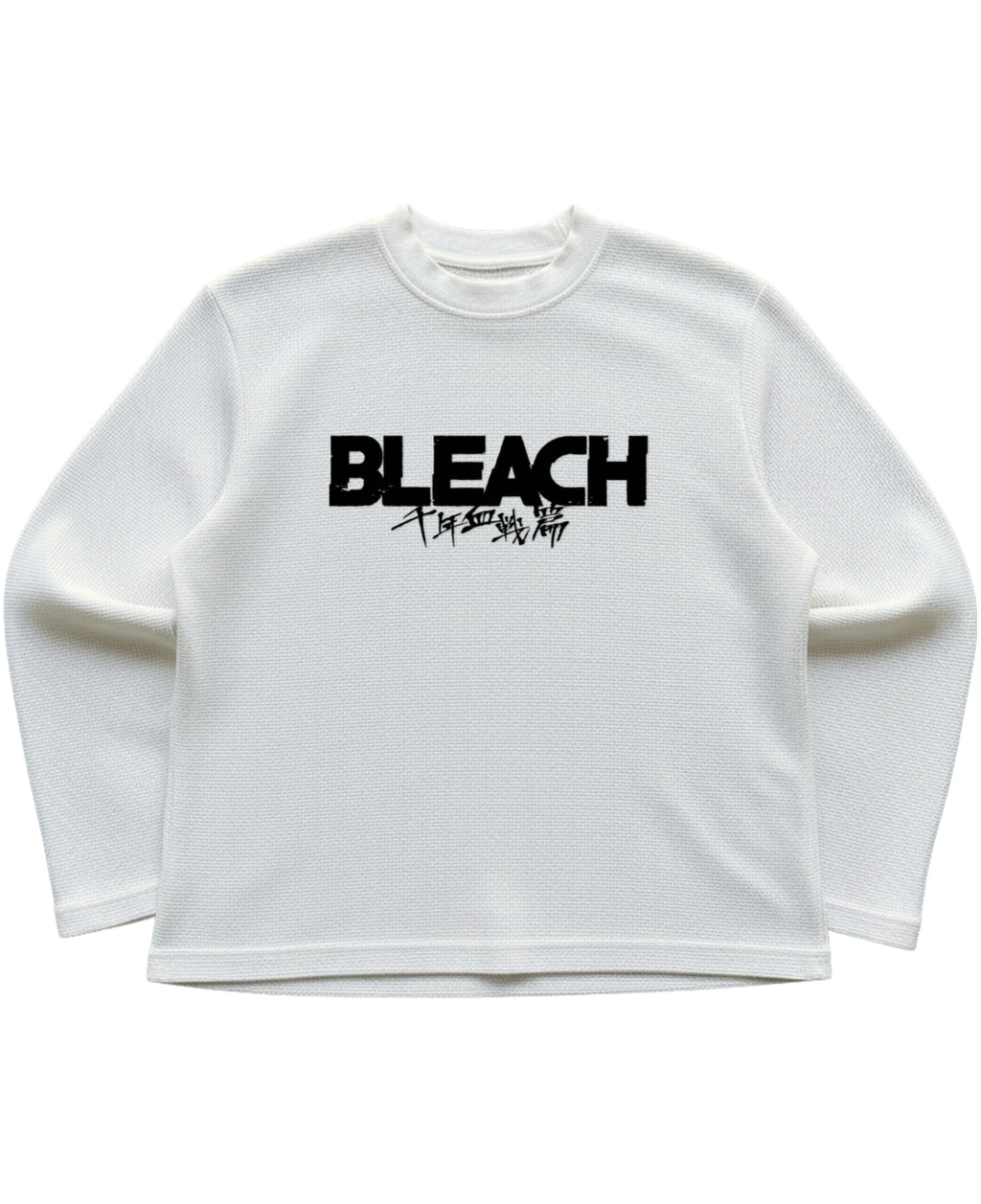 Off-white waffle knit oversized full-sleeve Front Design