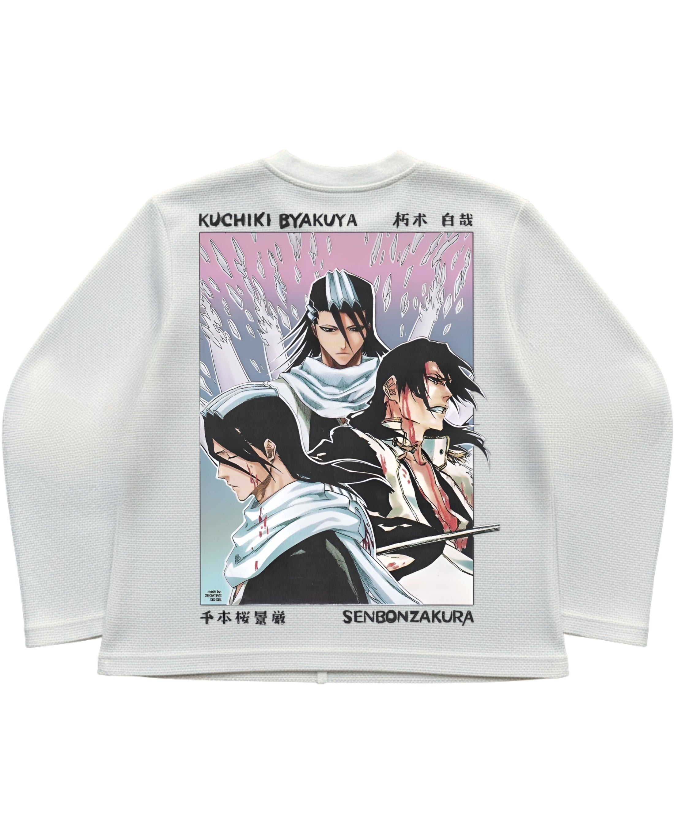 Off-white waffle knit oversized full-sleeve Back Design