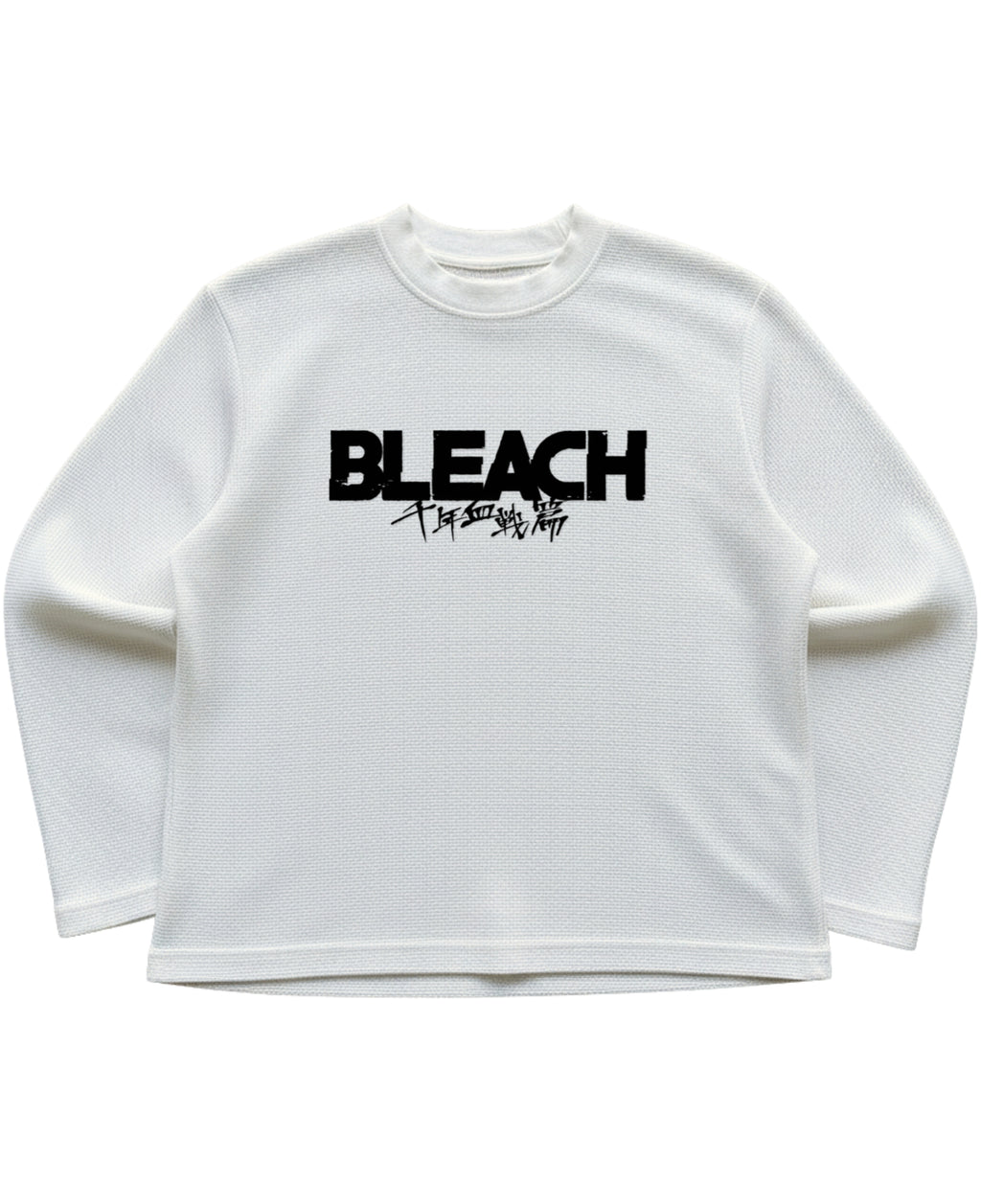 Off-white waffle knit oversized full-sleeve Front Design