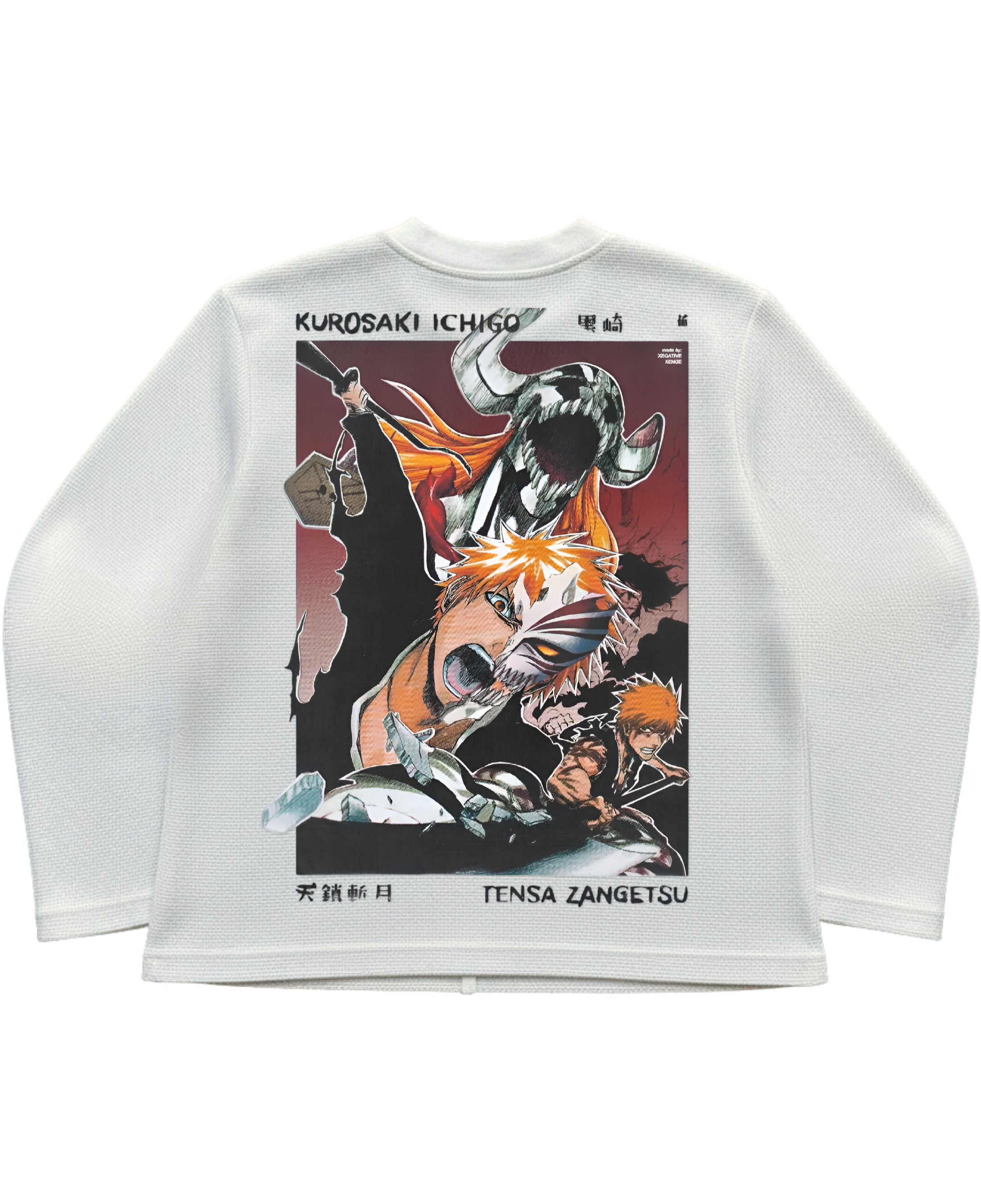 Off-white waffle knit oversized full-sleeve Back Design