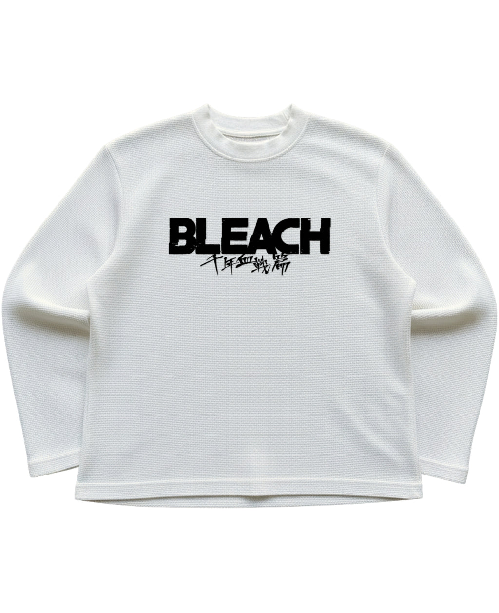 Off-white waffle knit oversized full-sleeve Front Design