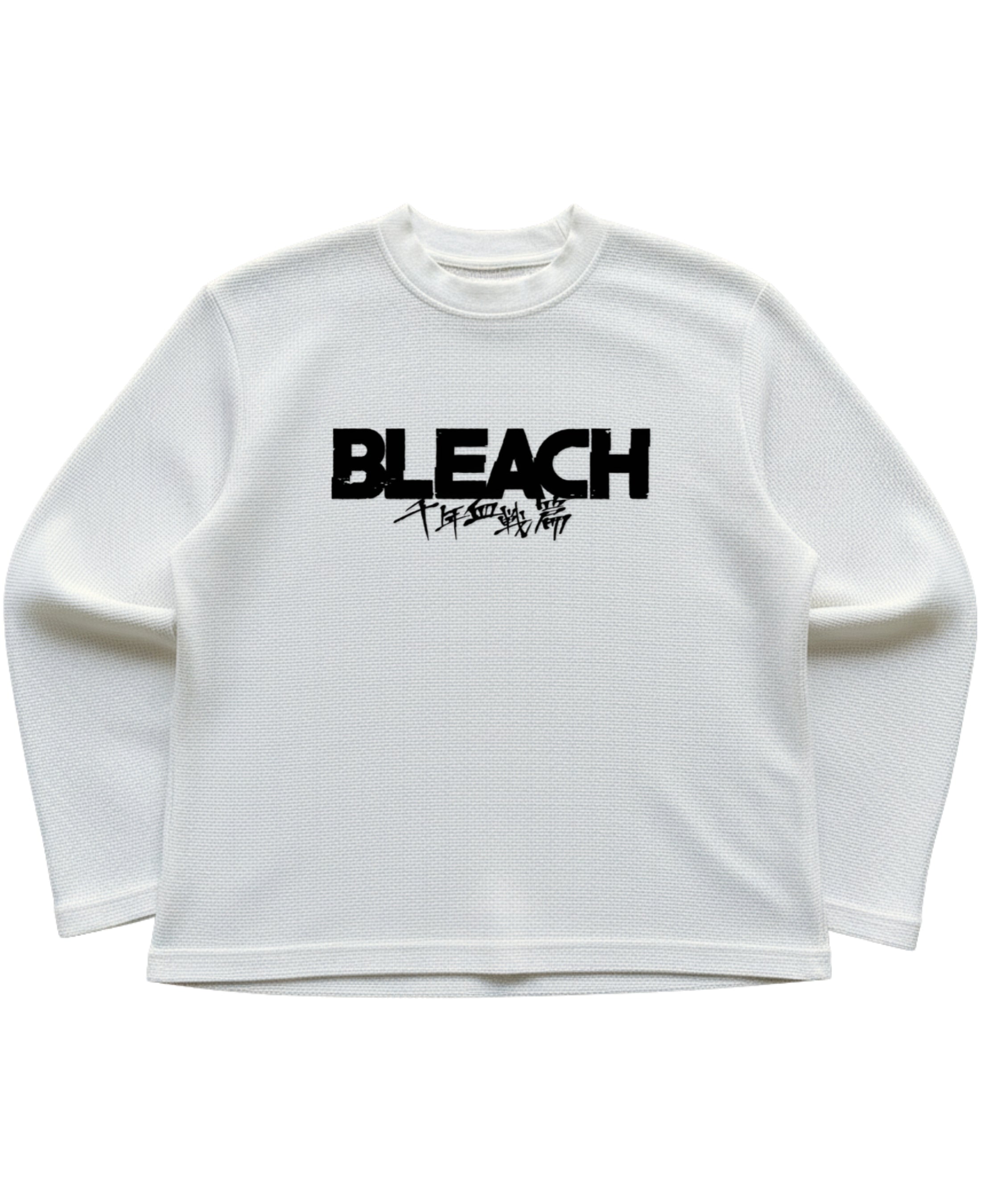 Off-white waffle knit oversized full-sleeve Front Design