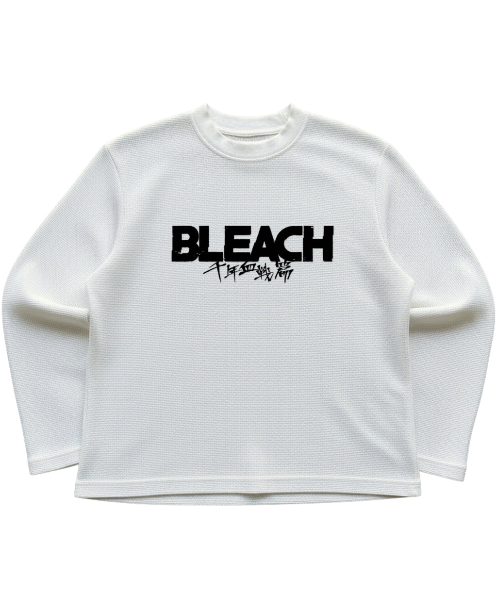 Off-white waffle knit oversized full-sleeve Front Design