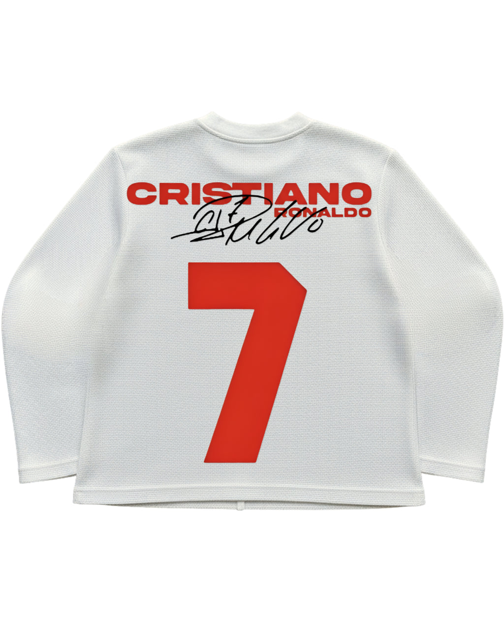 Off-white waffle knit oversized full-sleeve Back Design