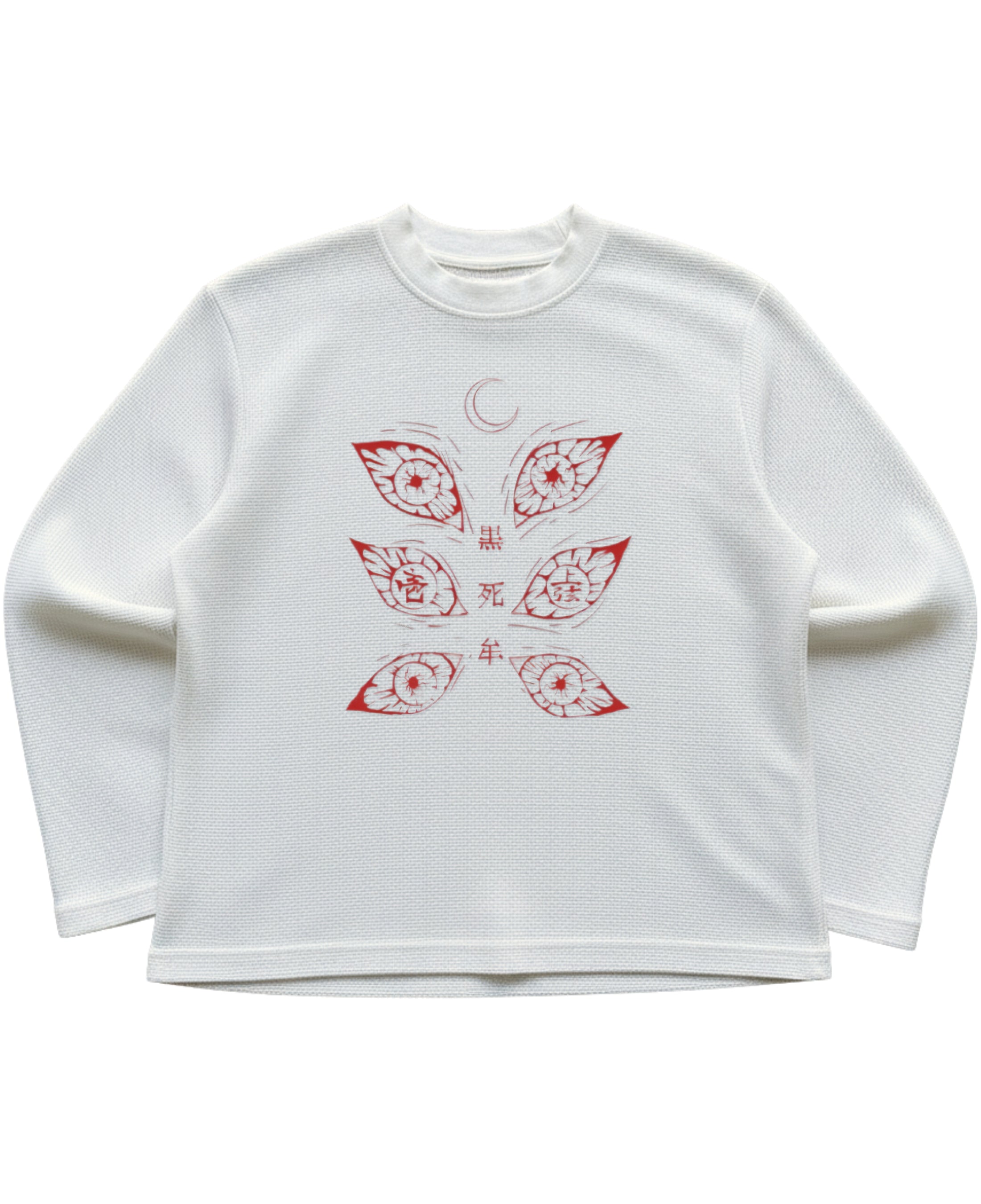 Off-white waffle knit oversized full-sleeve Front Design