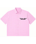Pink Gingham Oxford Boxy Shirt Front Design