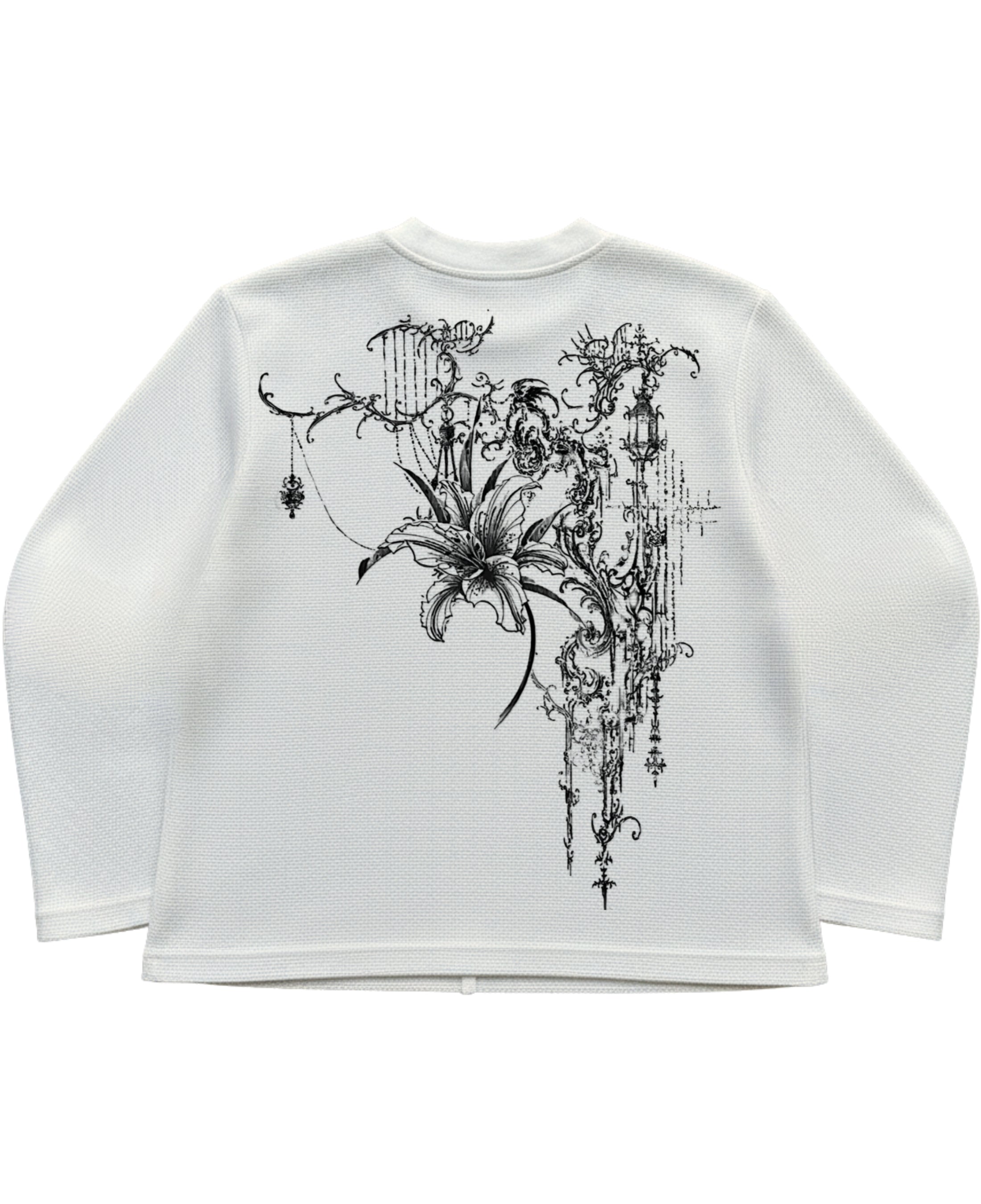 Off-white waffle knit oversized full-sleeve Back Design