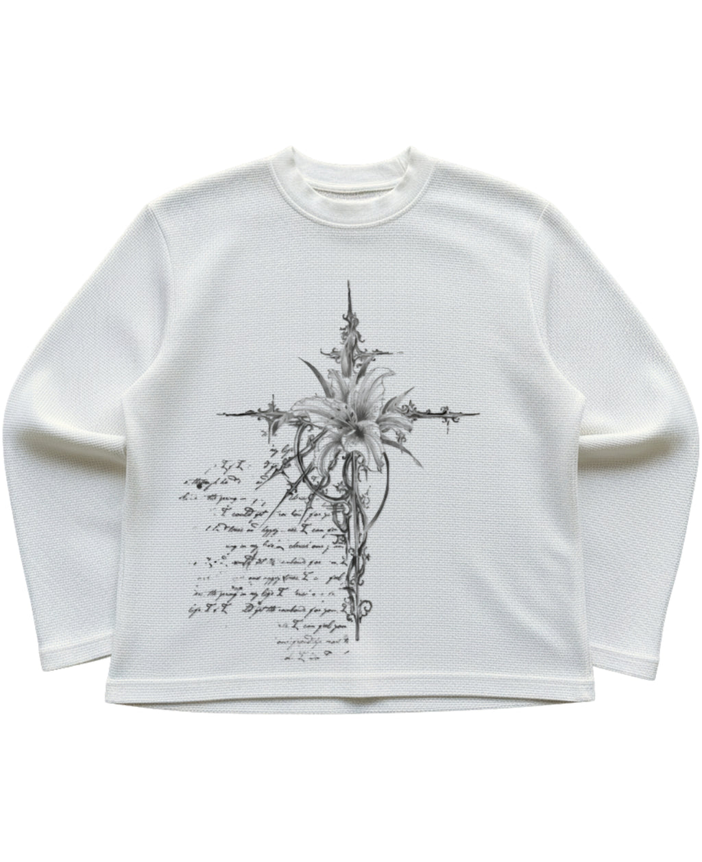 Off-white waffle knit oversized full-sleeve Front Design