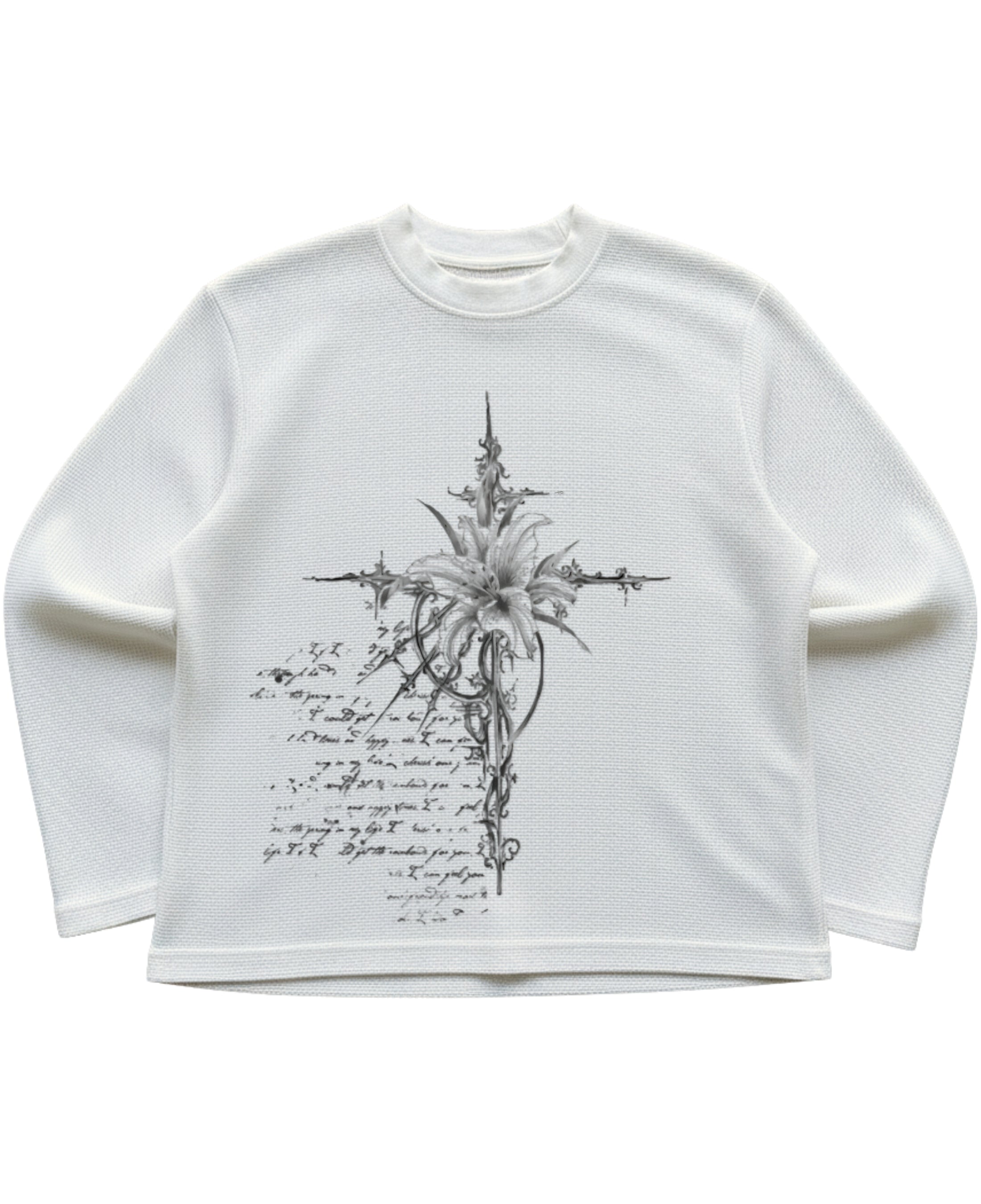 Off-white waffle knit oversized full-sleeve Front Design