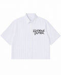 Blue Striped Oxford Boxy Shirt Front Design