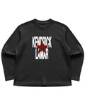 Black waffle knit oversized full-sleeve Front Design