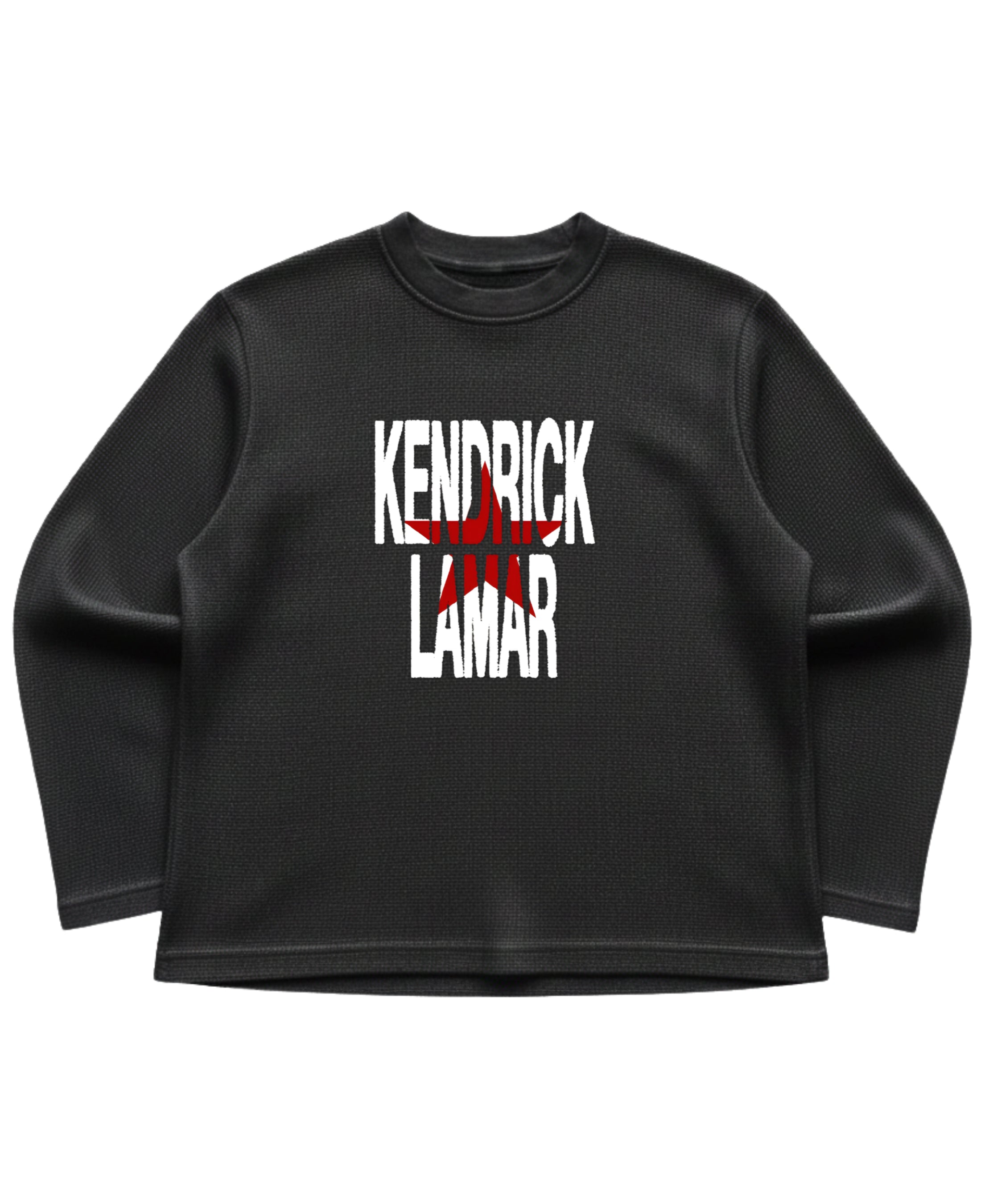 Black waffle knit oversized full-sleeve Front Design