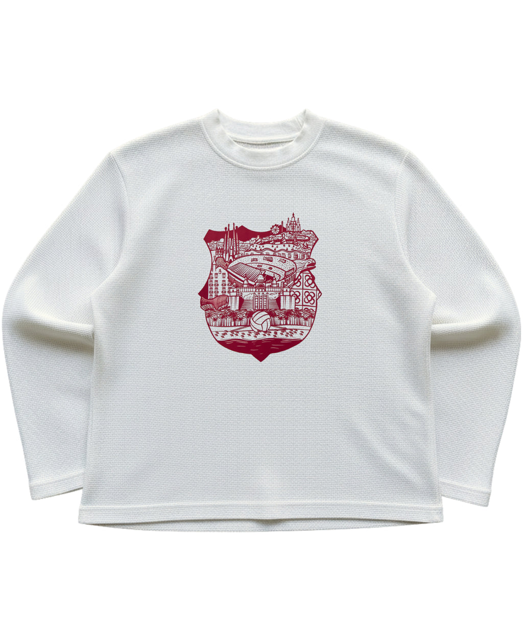Off-white waffle knit oversized full-sleeve Front Design