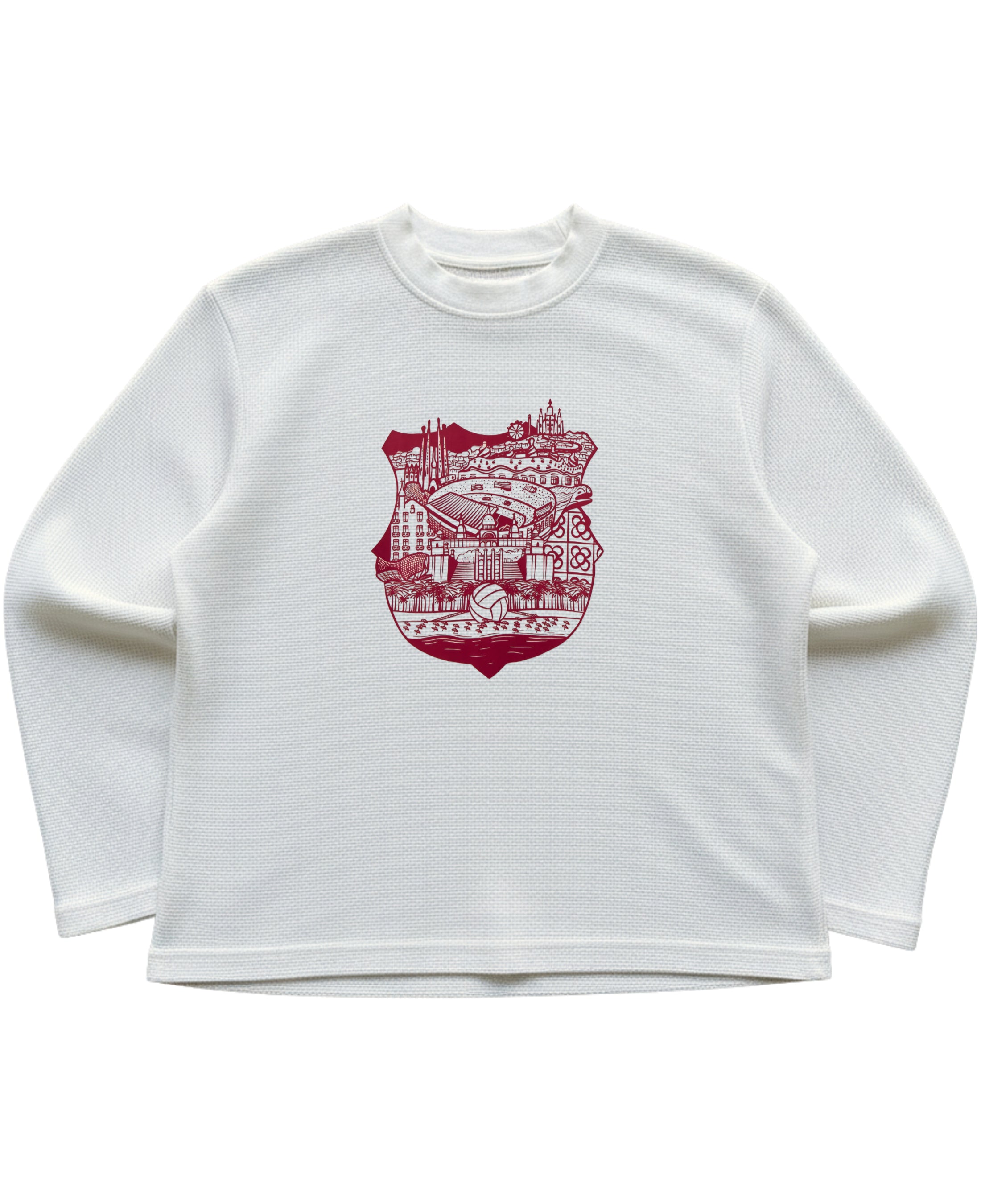 Off-white waffle knit oversized full-sleeve Front Design