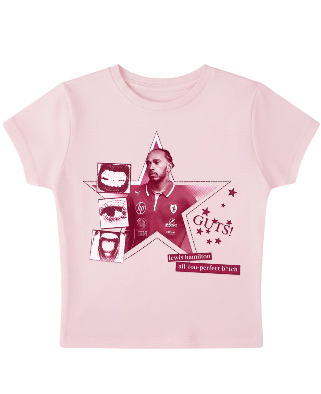 Baby Pink Baby Tee Front Design
