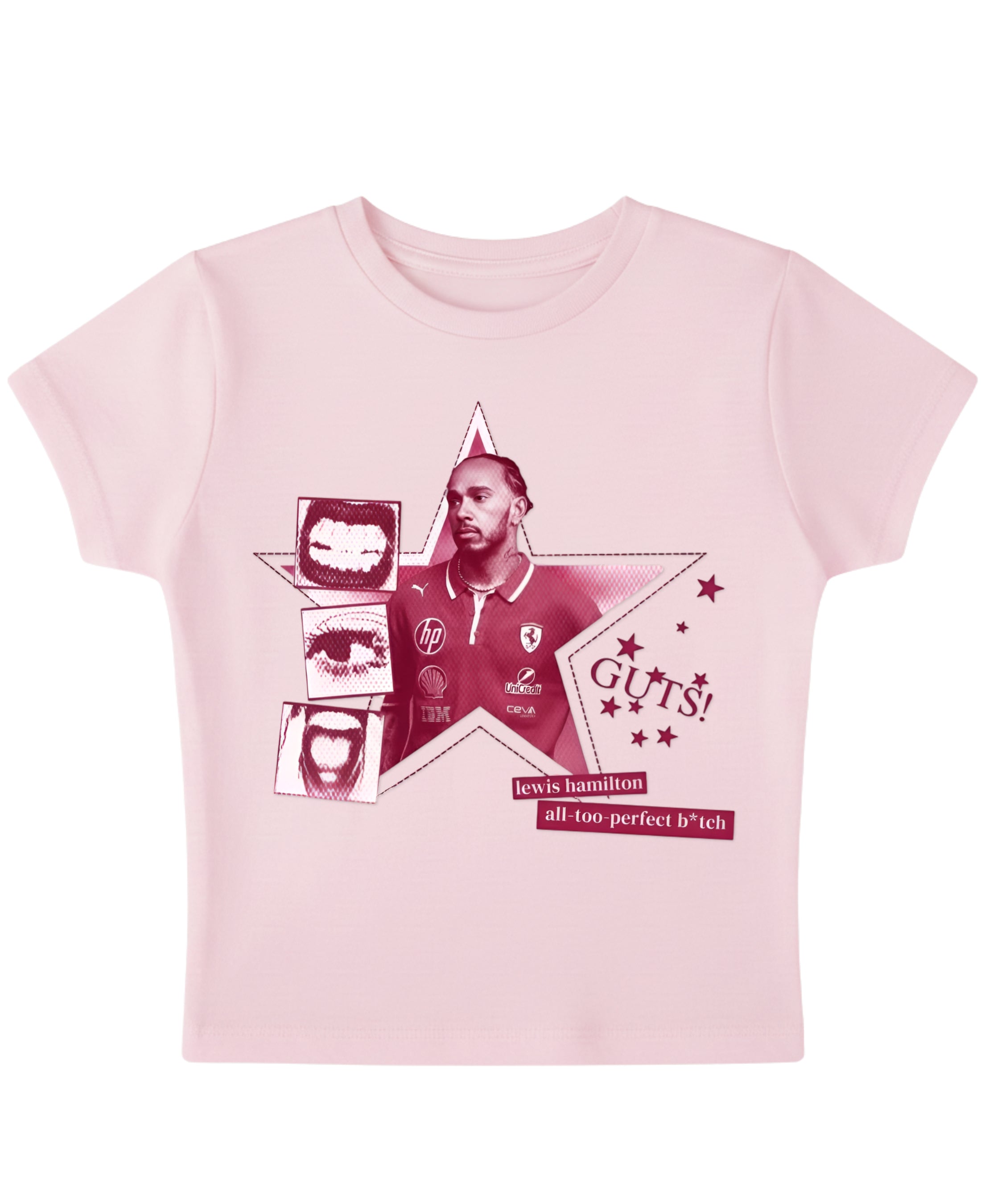 Baby Pink Baby Tee Front Design