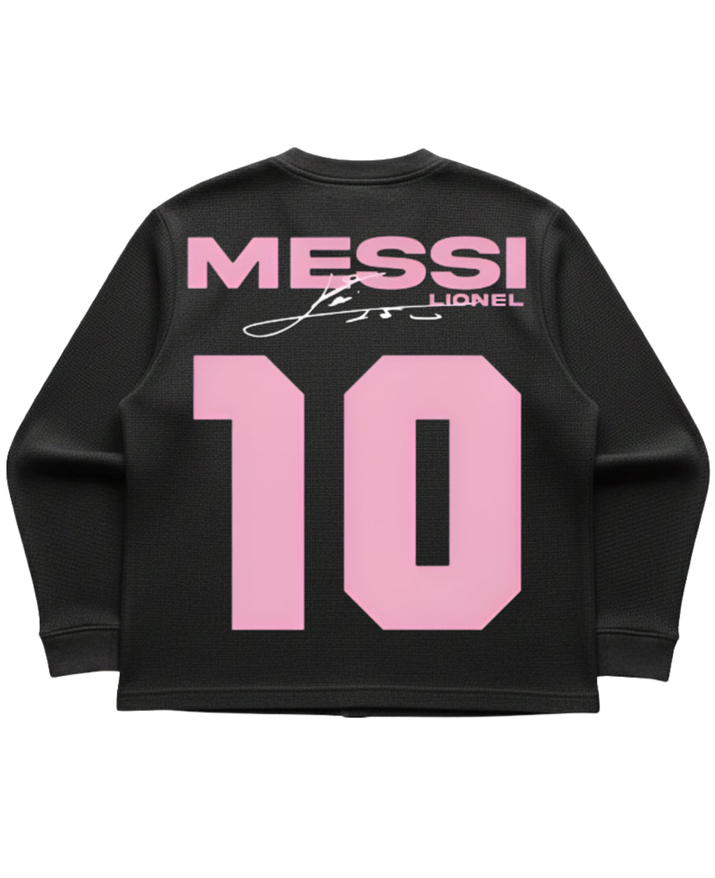 Black waffle knit oversized full-sleeve Back Design