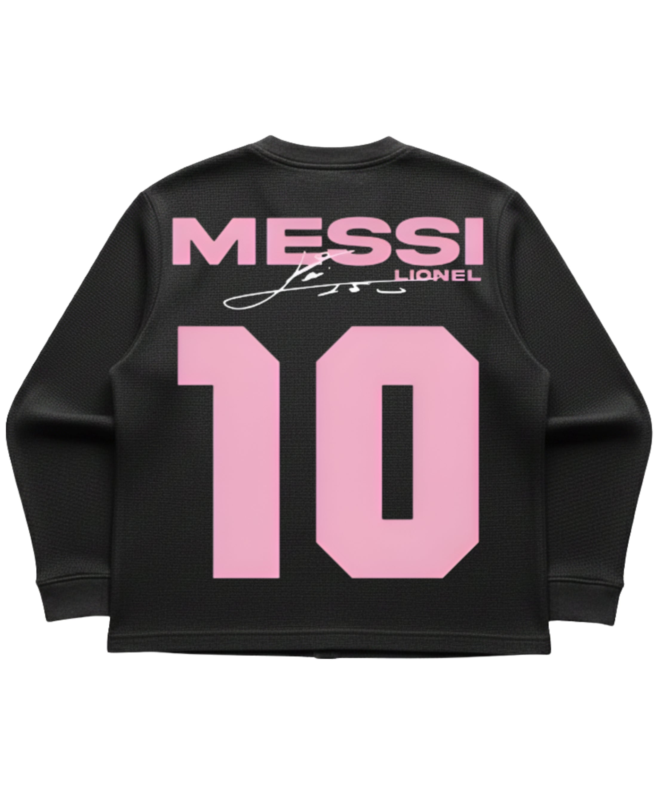 Black waffle knit oversized full-sleeve Back Design