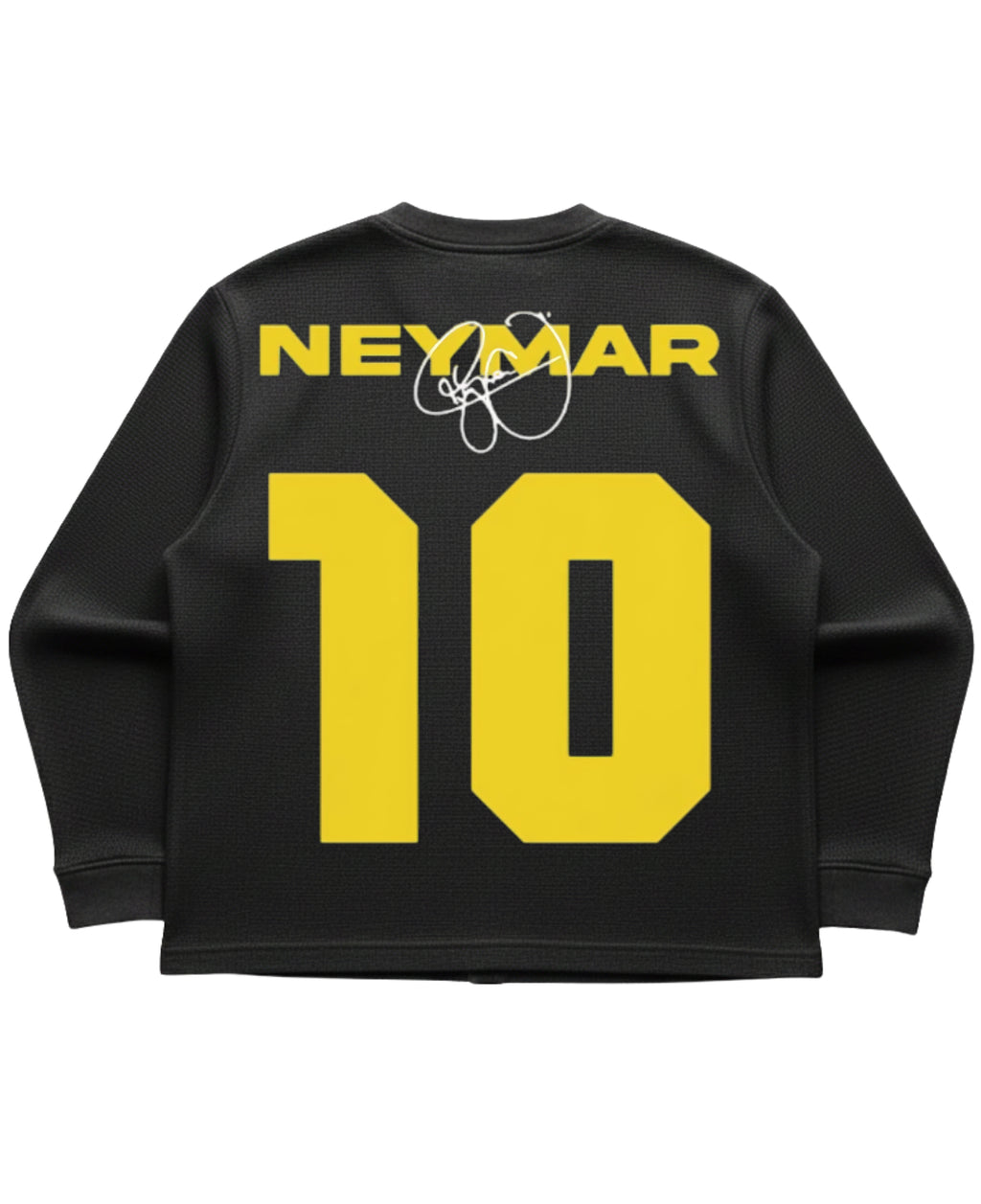 Black waffle knit oversized full-sleeve Back Design