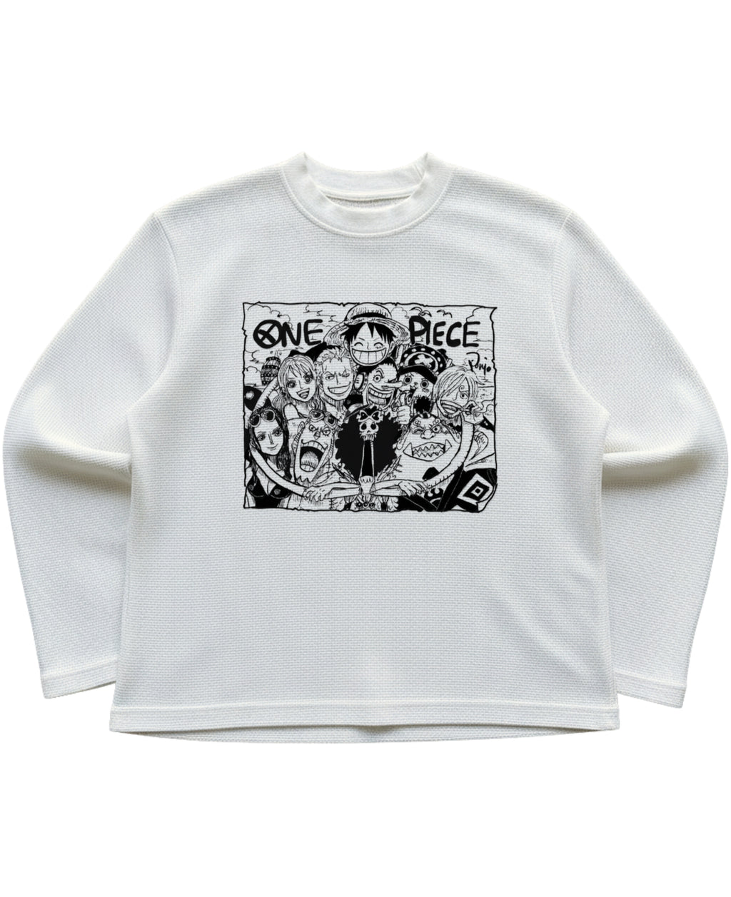Off-white waffle knit oversized full-sleeve Front Design