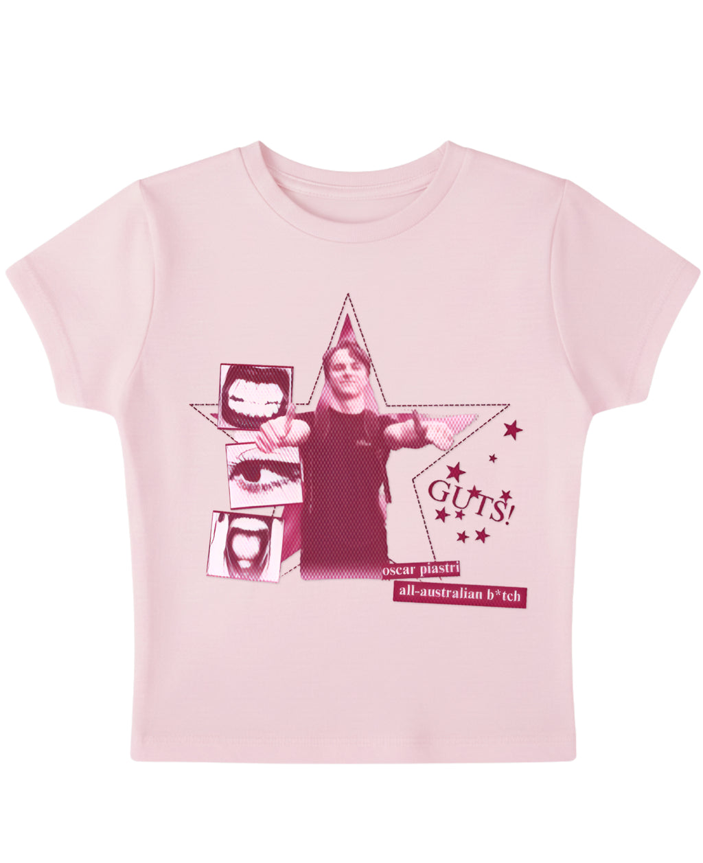 Baby Pink Baby Tee Front Design