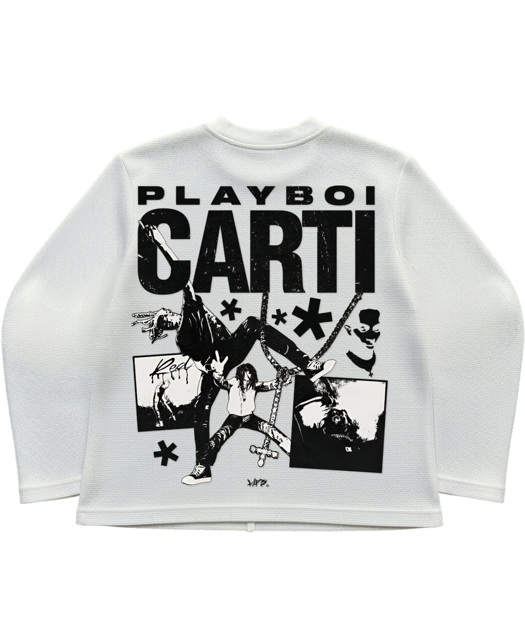 Off-white waffle knit oversized full-sleeve Back Design