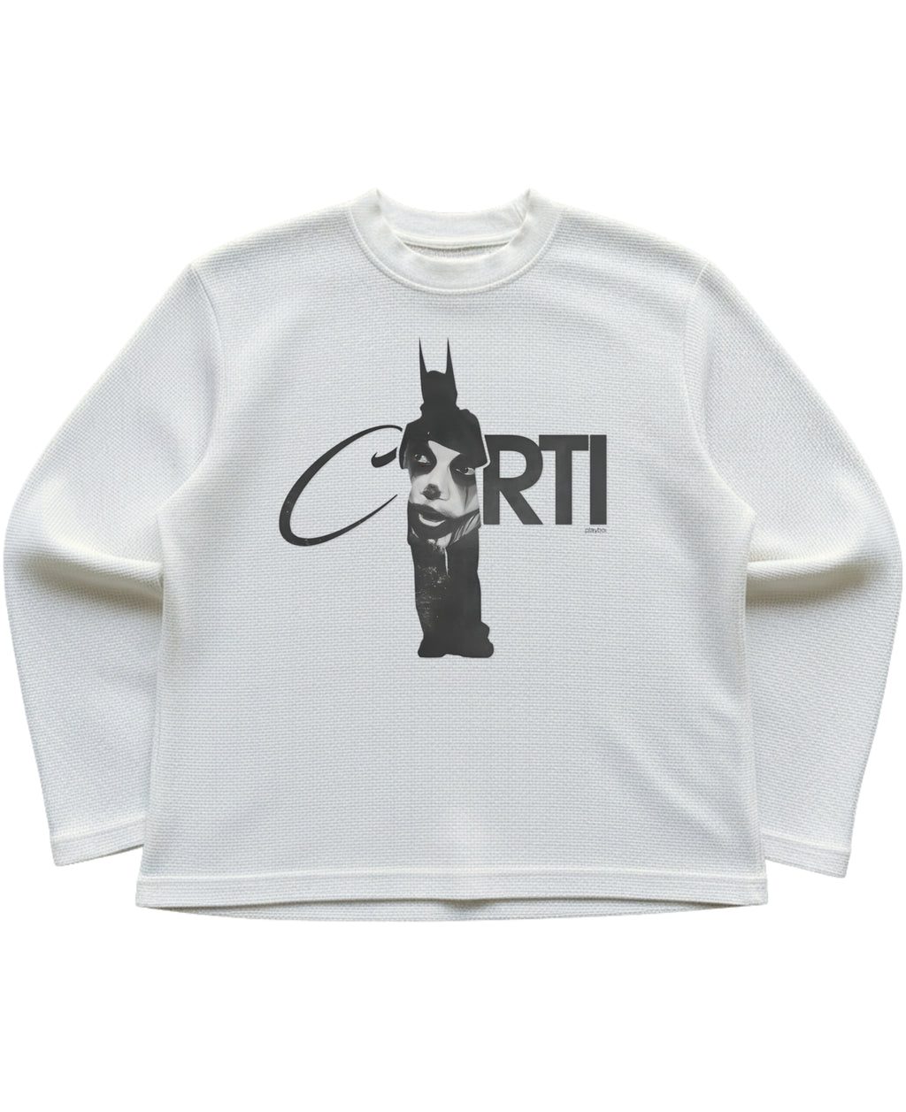 Off-white waffle knit oversized full-sleeve Front Design