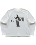 Off-white waffle knit oversized full-sleeve Front Design