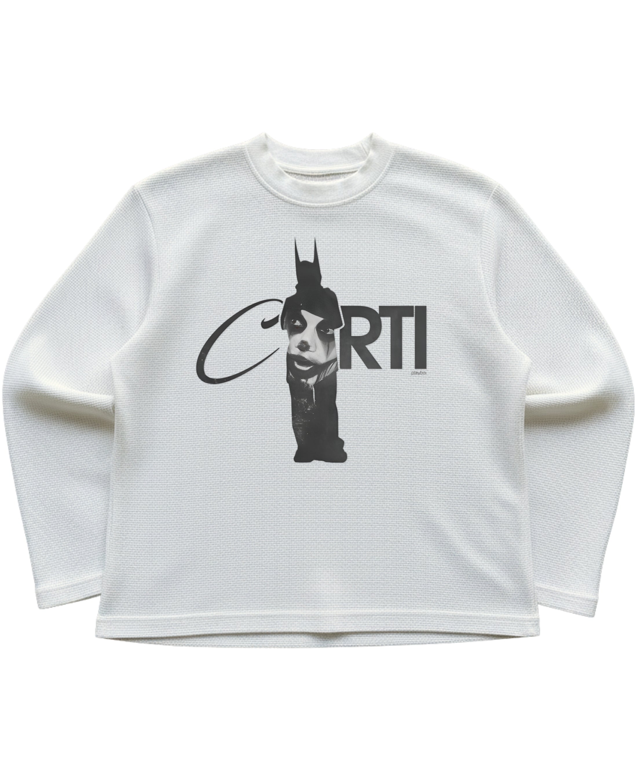 Off-white waffle knit oversized full-sleeve Front Design