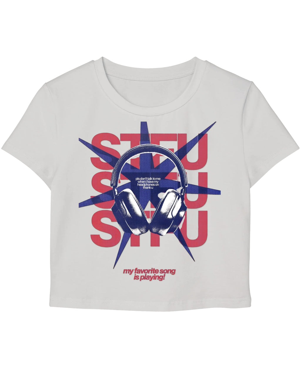 White Baby Tee Front Design