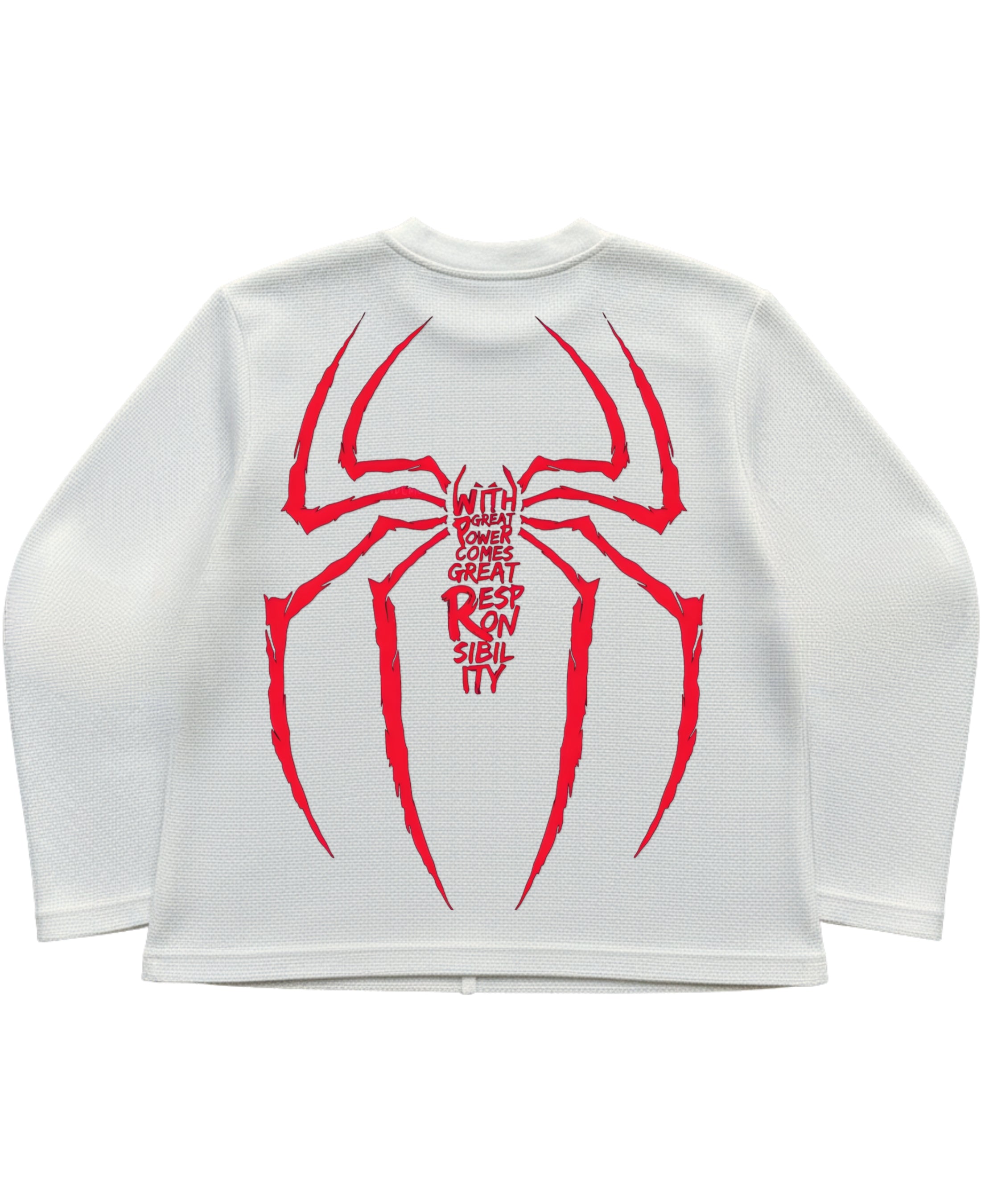 Off-white waffle knit oversized full-sleeve Back Design