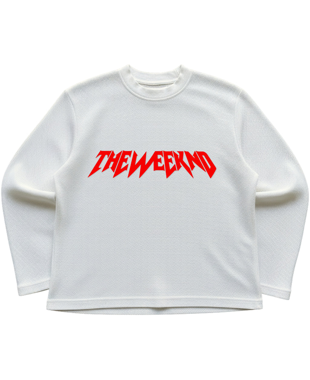 Off-white waffle knit oversized full-sleeve Front Design