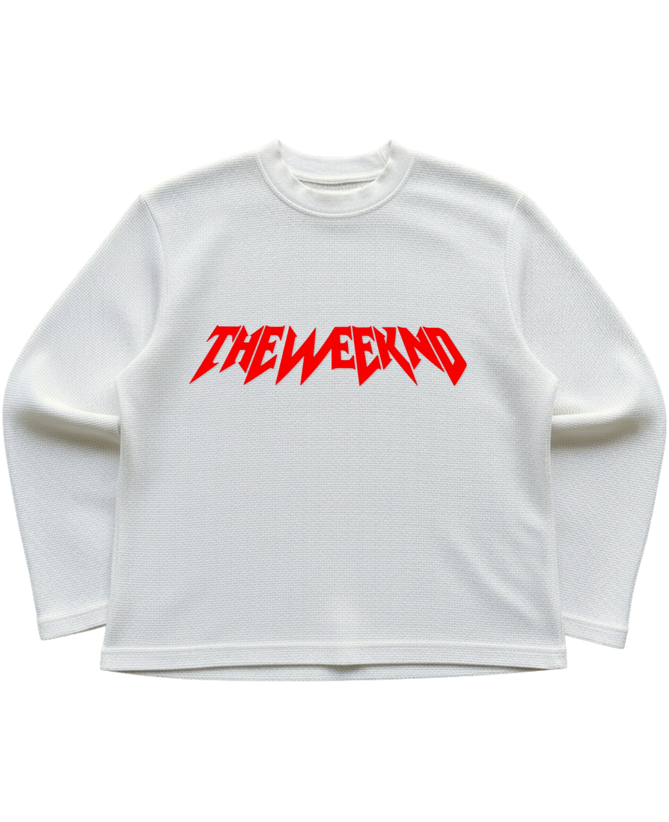 Off-white waffle knit oversized full-sleeve Front Design